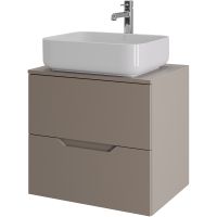 Тумба с раковиной Orange Line 60 Li-60TuLMDF+B05-500W подвесная Латте матовый — фото 1, Тумбы с раковиной