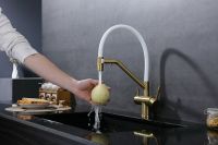 Смеситель для кухни Splenka S70.62.03 Золото матовое Белый — фото 32, Смесители для кухни