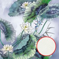 Фреска Ortograf Grafika Natura 31523 Фактура флок FLK Флизелин (2,7*2,7) Синий/Зеленый, Цветы/Листья/Птицы — фото 1, Фрески