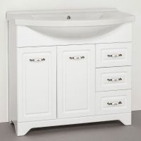 Тумба под раковину Style Line Олеандр-2 90 Люкс Рельеф пастель — фото 1, Тумбы под раковину