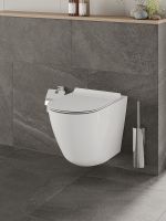 Комплект унитаза с инсталляцией Orange CI07-150W+APB244 с сиденьем Микролифт и Черной матовой клавишей смыва — фото 5, Комплекты унитаз + инсталляция