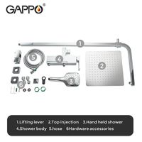 Душевая система Gappo G2418-1 Хром — фото 9, Душевые стойки