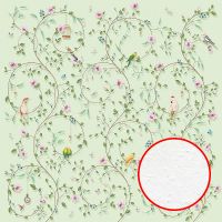 Фреска Ortograf Chinoiserie 33945 Фактура бархат FX Флизелин (3*3) Зеленый, Цветы/Птицы — фото 1, Фрески