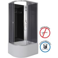 Душевая кабина Niagara Eco 90x80 R E90/80/40R/TN/BK без гидромассажа — фото 3, Душевые кабины