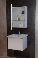 Зеркальный шкаф Silver Mirrors Фиджи Flip 60 LED-00002657 с подсветкой Белый — фото 4, Зеркальные шкафы в ванную