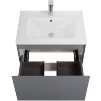 Тумба под раковину Art&Max Latina 60 AM-Latina-600-1C-SO-GM подвесная Серая матовая — фото 3, Мебель для ванной