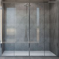 Душевая дверь Vincea Garda 180 VDS-1G2180CL профиль Хром стекло прозрачное — фото 1, Раздвижные душевые двери