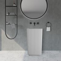 Раковина Abber Stein 50 AS2505-H Белая матовая — фото 4, Раковины напольные