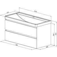 Тумба под раковину Aquanet Вега 100 329599 подвесная Мисти грин — фото 20, Тумбы под раковину