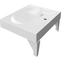 Раковина Paola Liguria 60x50 на стиральную машину Белая глянцевая — фото 4, Раковины