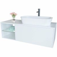 Тумба с раковиной SanVit Оскар 120 R koskar120R подвесная Белая — фото 2, Тумбы с раковиной