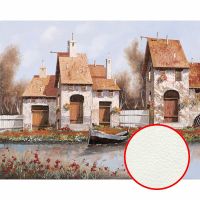 Фреска Ortograf Городской пейзаж живопись 11751 Фактура флок FLK Флизелин (3,4*2,7) Коричневый/Голубой/Белый, Город/Пейзаж/Живопись — фото 1, Фрески