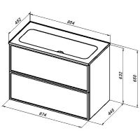 Тумба под раковину Aquanet Арт 90 313266 подвесная Маренго — фото 20, Тумбы под раковину