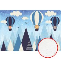 Фреска детская Ortograf Для самых маленьких 32948 Фактура бархат FX Флизелин (4*2,7) Синий, Животные/Воздушные шары — фото 1, Фрески