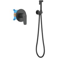 Гигиенический душ со смесителем Aquatek Бетта AQ1119MB Черный матовый — фото 1, Гигиенические души