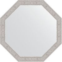 Зеркало Evoform Octagon 53х53 BY 3959 в багетной раме - Волна алюминий 46 мм — фото 1, Мебель для ванной