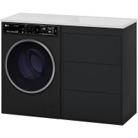 Тумба с раковиной Brevita Grafit 120 R УТ000015086 Графит матовый — фото 1, Тумбы с раковиной