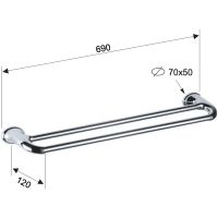 Полотенцедержатель Remer 900 NV33CR двойной Хром — фото 2, Полотенцедержатели