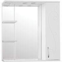 Зеркало со шкафом Style Line Эко фьюжн Панда 80 С с подсветкой Белый глянец — фото 1, Зеркальные шкафы в ванную