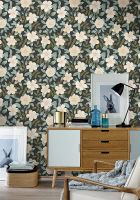 Обои Caselio Danae 103626198 Винил на флизелине (53*10,05) Черный/Зеленый/Бежевый, Цветы — фото 2, Обои для стен