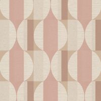 Обои Grandeco Cumaru CU 3113 Винил на флизелине (0,53*10,05) Бежевый/Коричневый/Розовый, Геометрия — фото 1, Обои для стен