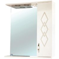 Зеркало со шкафом Bellezza Элеганс 65 R 4618610521073 с подсветкой Бежевое — фото 1, Зеркальные шкафы в ванную