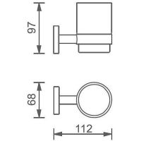 Стакан для зубных щеток Aquanet 4584 264906 Хром — фото 2, Стаканы для зубных щеток