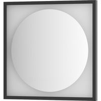 Зеркало Defesto Eclipce 60х60 DF 2231 с подсветкой 12W-3000К/в багетной раме/Без выключателя/Теплый белый свет/Черная рама — фото 1, Мебель для ванной