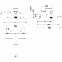 Смеситель для ванны Aquatek Либра AQ1640MB Черный матовый — фото 2, Смеситель для ванны