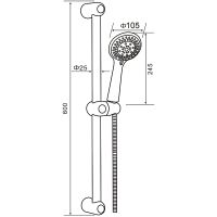 Душевой гарнитур Orange O-Shower OS011 Хром — фото 13, Душевые гарнитуры на штанге