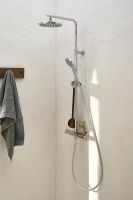 Товар: Душевая система Jacob Delafon Marcel E25084-CP с термостатом Хром - фото 2 Душевая система Jacob Delafon Marcel E25084-CP с термостатом Хром — фото 2, Душевые стойки