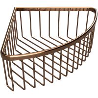 Полка корзина Bemeta Coral 158208312 угловая Медное золото глянец — фото 1, Полки для ванной и душа