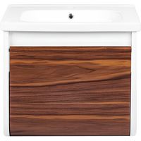 Товар: Тумба под раковину Veedi Vision 60 VSN600T-CR подвесная Дуб орех Белая - фото 2 Тумба под раковину Veedi Vision 60 VSN600T-CR подвесная Дуб орех Белая — фото 2, Мебель для ванной