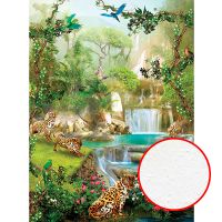 Фреска Ortograf Животные 6506 Фактура бархат FX Флизелин (2*2,7) Зеленый/Разноцветный, Животные/Пейзаж — фото 1, Фрески