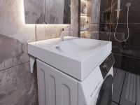 Раковина Paola Liguria 60x60 на стиральную машину Белая глянцевая — фото 8, Раковины