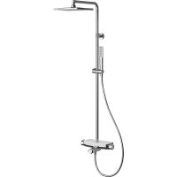 Душевая система Teska Mira DK3601C с термостатом Хром Белое стекло — фото 1, Душевые стойки