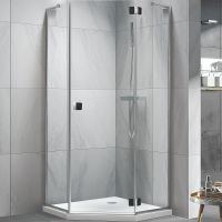 Душевой уголок Koller Pool Neon 90X90 N90PСB профиль Хром стекло прозрачное — фото 1, Душевые уголки