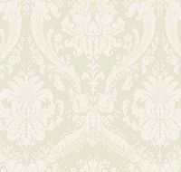 Обои Milassa Gem Gem7 001 Флизелин (1*10,05) Белый, Дамаск — фото 1, Обои для стен