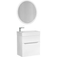 Тумба под раковину Jorno Folk 55 Folk.01.55/P/W/JR подвесная Белая — фото 2, Тумбы под раковину