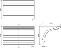 Товар: Карниз Европласт 1.50.168 2000x119x120 мм - фото 3 Карниз Европласт 1.50.168 2000x119x120 мм — фото 3, Карнизы