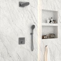 Душевая система Vincea Inspire Вороненая сталь арт-VSFW-4I211GM — фото 3, Встраиваемые душевые комплекты