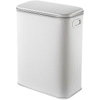 Корзина для белья Geralis PWH-B Punto Белая, кант Хром, стандартная — фото 1, Корзины для белья