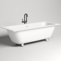 Ванна из искусственного камня Salini Orlanda Axis Kit 190х80 103321M Белая матовая — фото 1, Ванны из искусственного камня