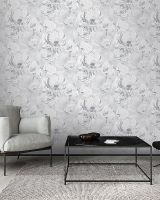 Обои Accento Alice 287187 Винил на флизелине (1,06*10,05) Серый/Черный, Цветы/Абстракция — фото 2, Обои для стен