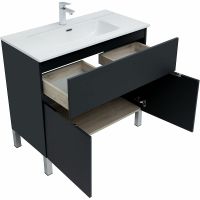 Тумба под раковину Aquanet Алвита New 90 303911 Антрацит — фото 3, Тумбы под раковину