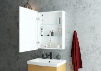 Зеркальный шкаф Континент Allure LED 55 L МВК002 с подсветкой Белый — фото 10, Зеркальные шкафы в ванную