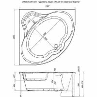 Акриловая ванна Aquanet Santiago 160x160 205545 без гидромассажа — фото 6, Ванны
