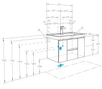 Тумба под раковину Aquaton Рене 76 1A258601NRC80 подвесная Белая Грецкий орех — фото 14, Тумбы под раковину