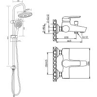 Душевая система Orange Tony M54-933cr Хром — фото 12, Душевые стойки