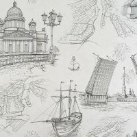 Обои Артекс The Best 2 10681-05 Винил на флизелине (1,06*10,05) Белый/Серый, Корабли — фото 1, Обои для стен